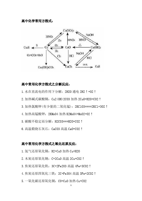 高中化学公式及口诀汇总