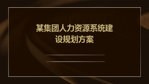 某集团人力资源系统建设规划方案