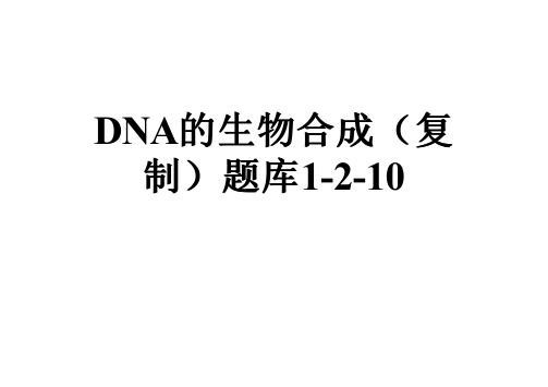 DNA的生物合成(复制)题库1-2-10