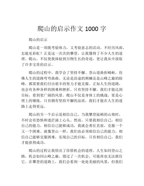 爬山的启示作文1000字