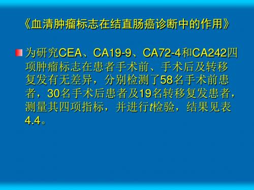 血清肿瘤标志在结直肠癌诊断中的作用