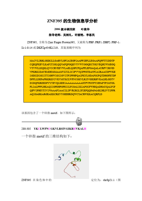 锌指蛋白395的生物信息学分析叶俊华