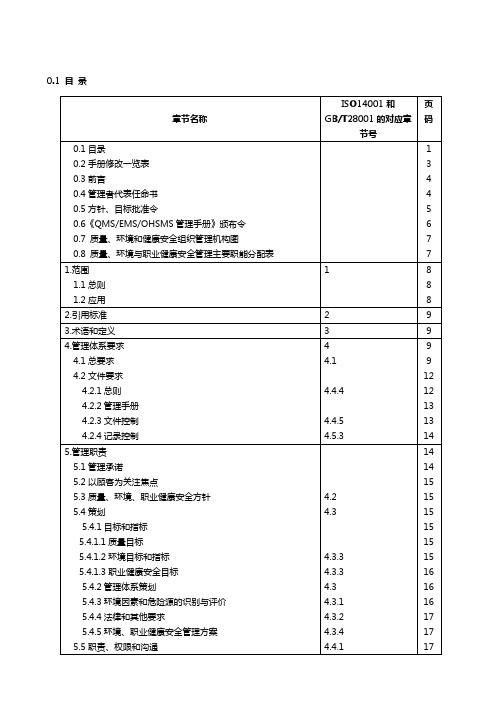 万科物业QMSEMSOHSMS管理手册