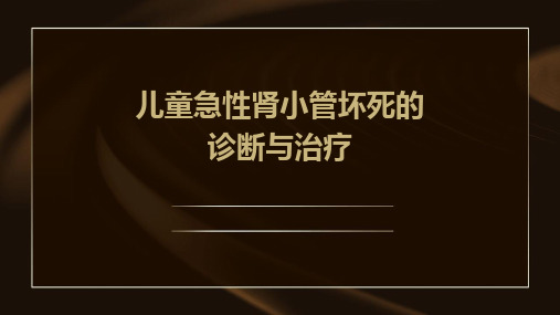 儿童急性肾小管坏死的诊断与治疗