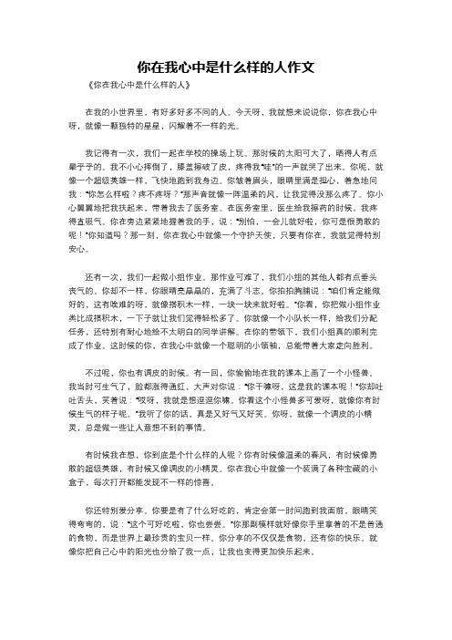 你在我心中是什么样的人作文