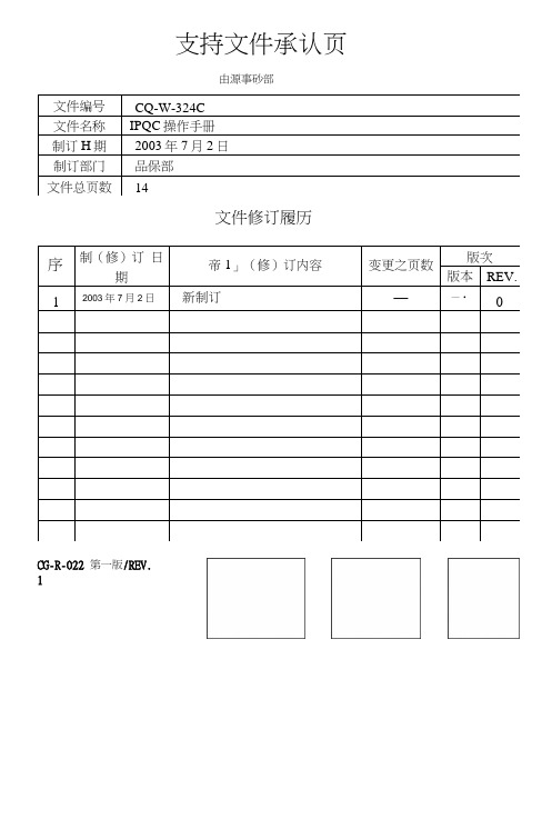 IPQC操作手册