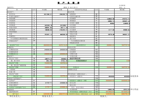 输入资产负债表和利润表自动生成现金流量表8