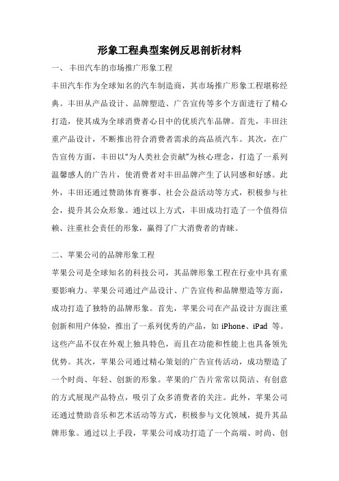 形象工程典型案例反思剖析材料