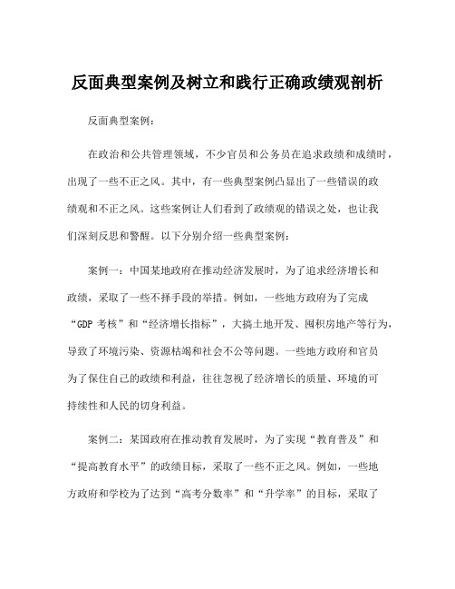 反面典型案例及树立和践行正确政绩观剖析