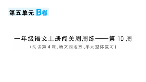 (最新)24年秋统编一年级语文上册闯关周周练——第10周