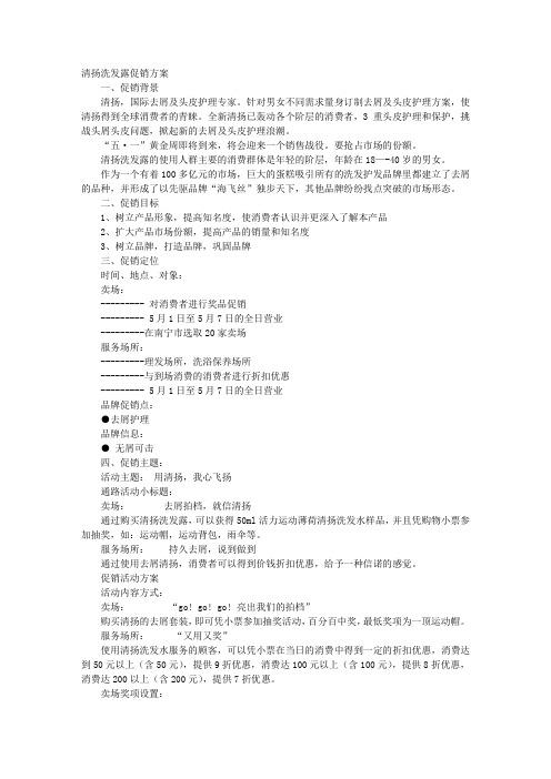 洗发水促销方案