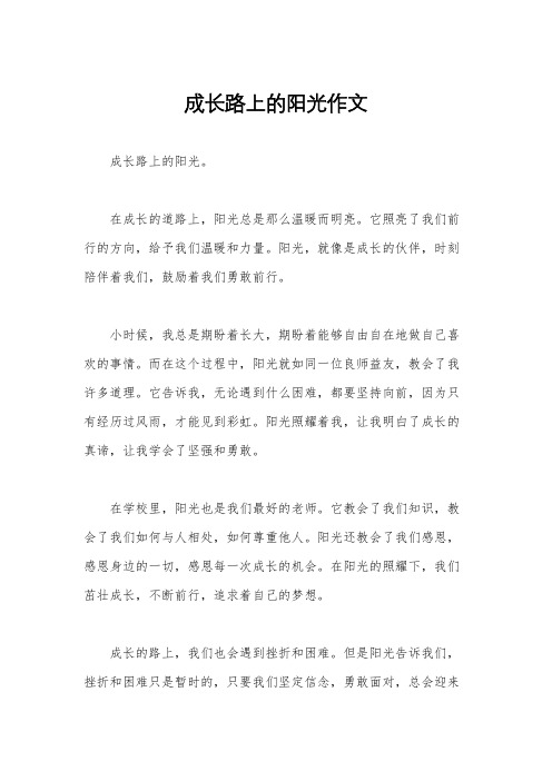 成长路上的阳光作文