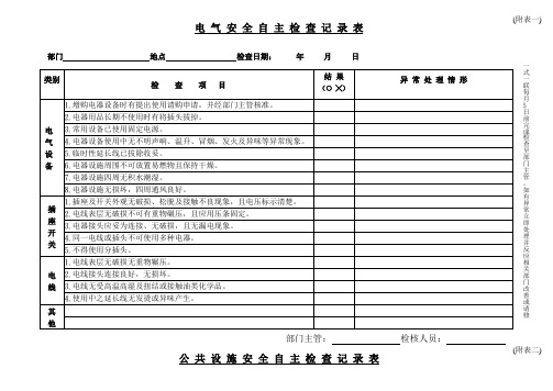 电气安全自主检查记录表