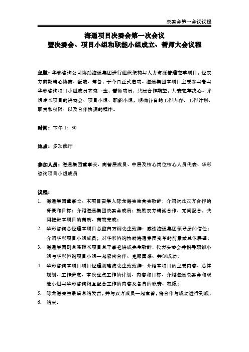 华彩咨询-新农化工-海通项目决委会第一次议程