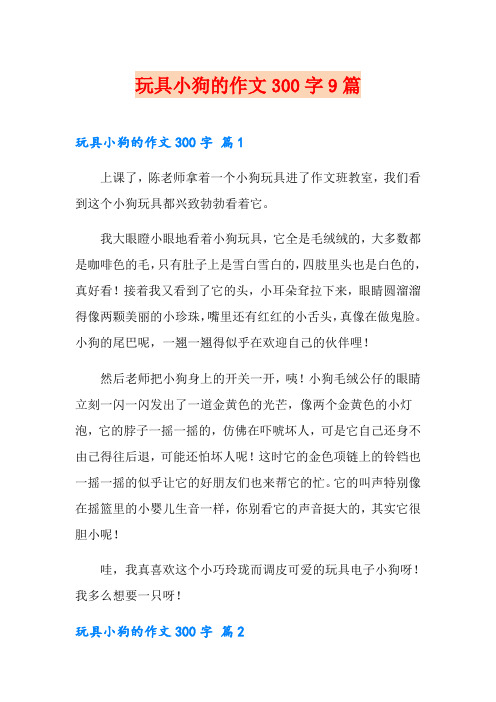 玩具小狗的作文300字9篇