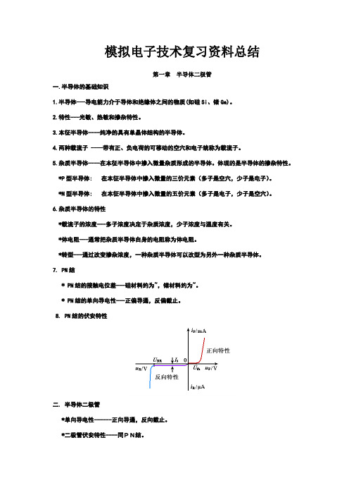 模拟电子技术基础知识点总结