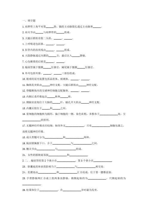 解剖学温习题14级