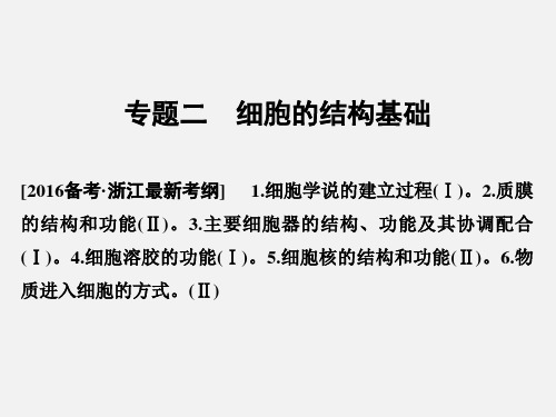 (浙江专用)高考生物 二轮复习 细胞的结构基础