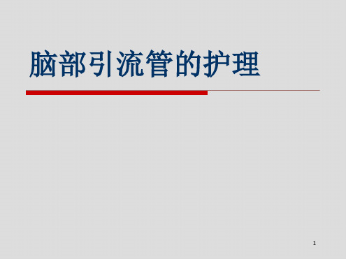 脑部引流管的护理最新PPT课件