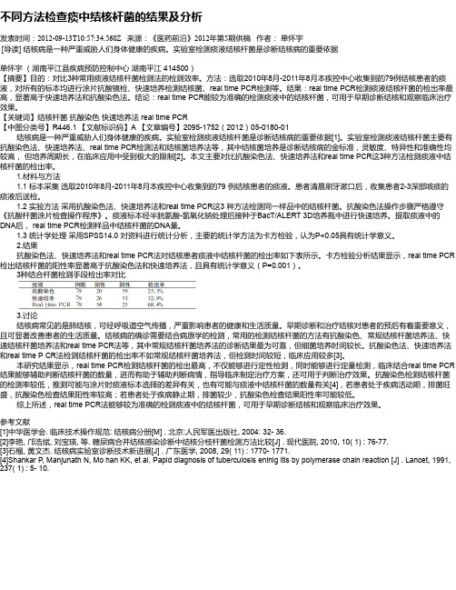 不同方法检查痰中结核杆菌的结果及分析