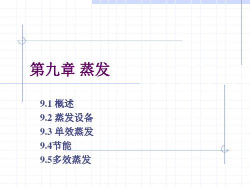 考研 化工原理 必备课件第九章 蒸发