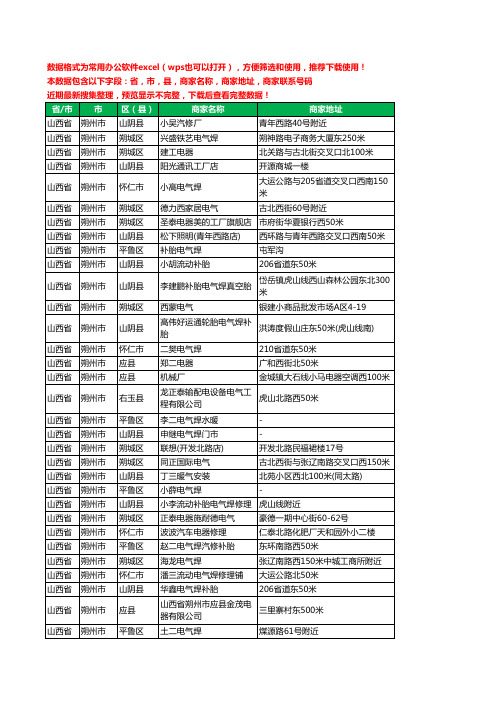 2020新版山西省朔州市电器有限公司工商企业公司商家名录名单黄页联系电话号码地址大全85家