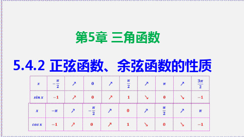 高一数学必修第一册正弦函数、余弦函数的性质课件