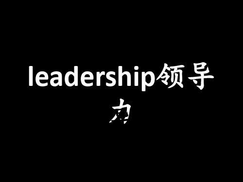 leadership领导力 ppt课件