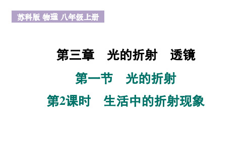 2024-2025学年苏科版物理八年级上册第一节 光的折射(第2课时 生活中的折射现象)课件