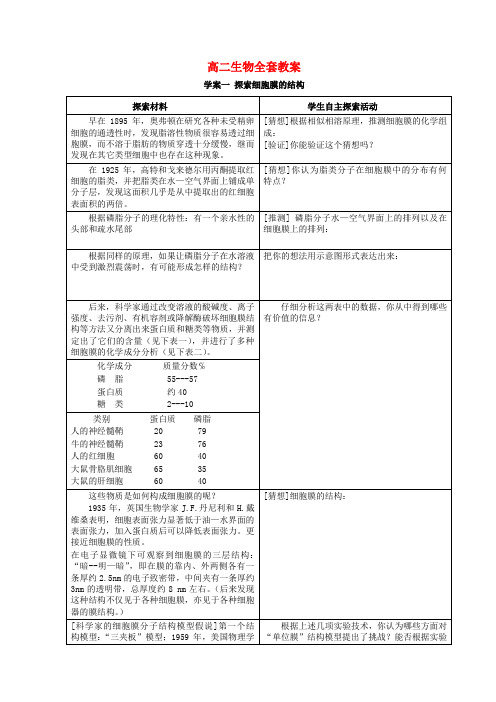 高二生物全套教案 人教版