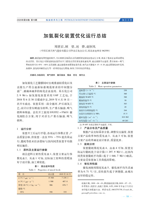 加氢裂化装置优化运行总结