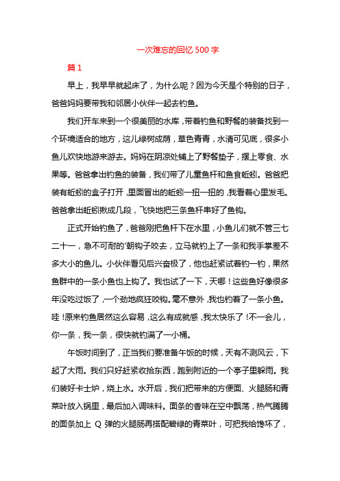 一次难忘的回忆500字