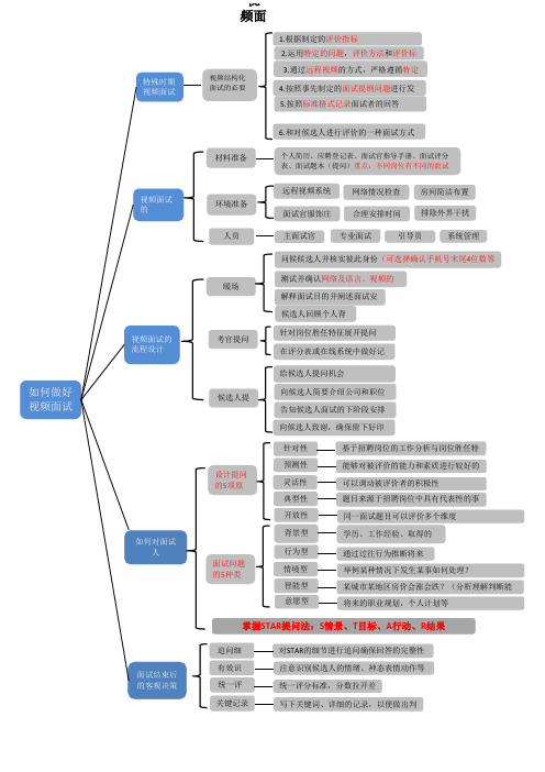 视频面试策略与技巧思维导图