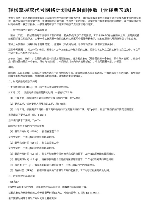 轻松掌握双代号网络计划图各时间参数（含经典习题）