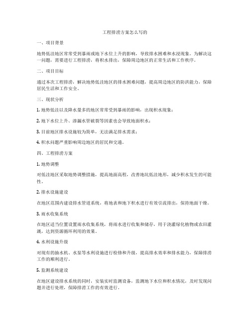 工程排涝方案怎么写的