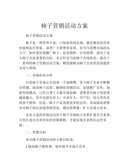 柿子营销活动方案