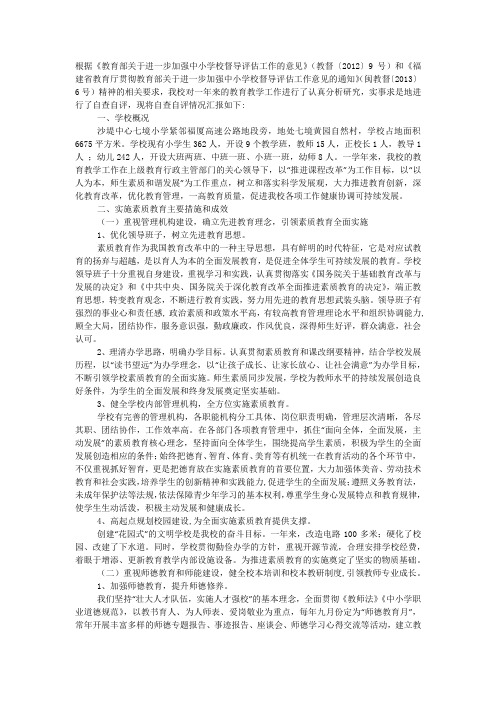 素质教育实施情况自评 报告.docx