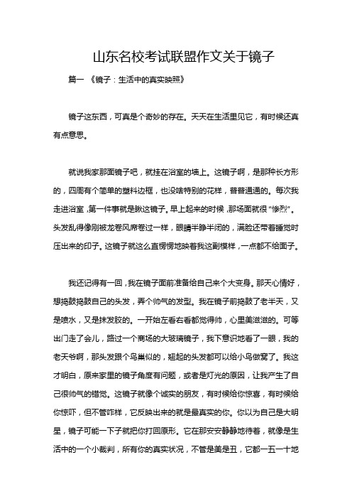 山东名校考试联盟作文关于镜子