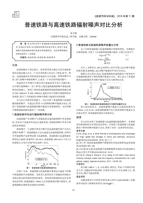 普速铁路与高速铁路辐射噪声对比分析