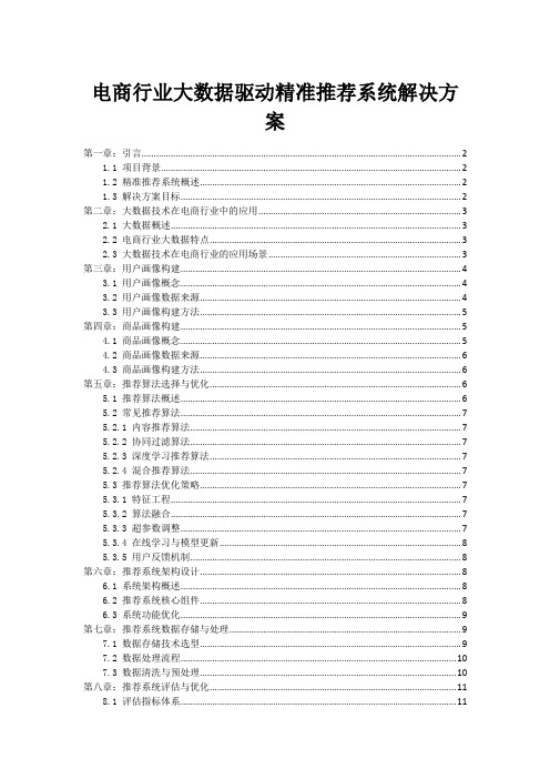 电商行业大数据驱动精准推荐系统解决方案