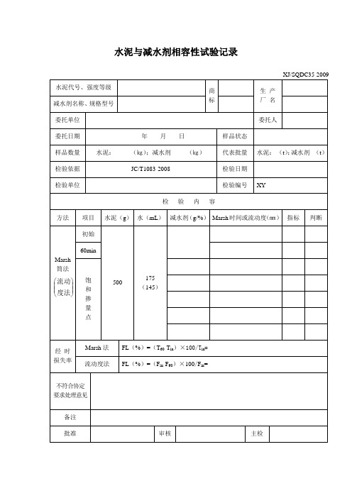 200935水泥与减水剂相容性试验记录