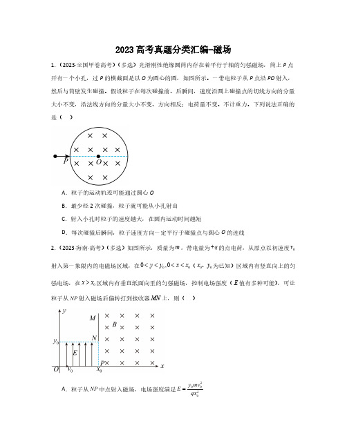 2023 高考真题分类汇编-磁场