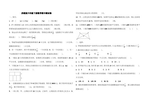 苏教版数学六年级下册 期中测试 提优卷(含答案)