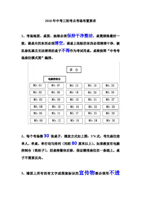 三初考点考场布置要求 (1)