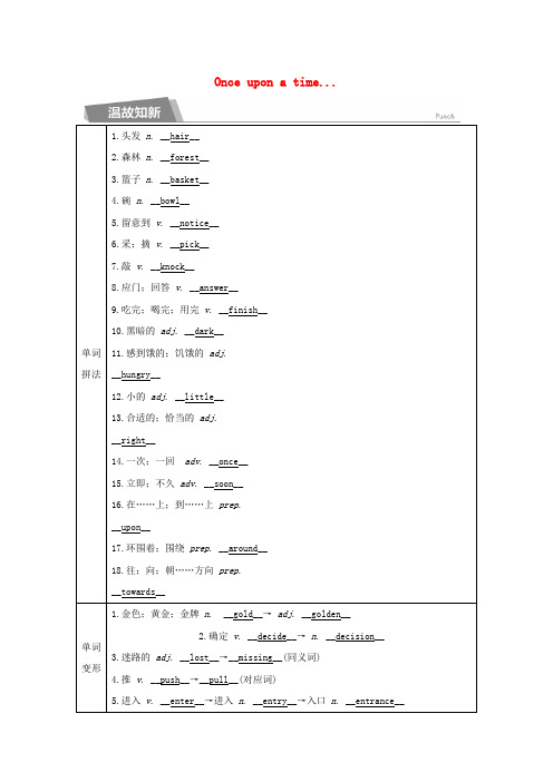 2024春七年级英语下册Module8StorytimeUnit1Onceuponatime