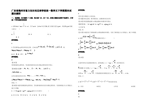 广东省梅州市富力切尔西足球学校高一数学文下学期期末试题含解析