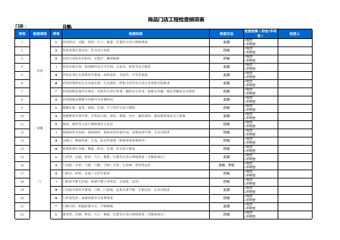 商品门店工程检查及销项表