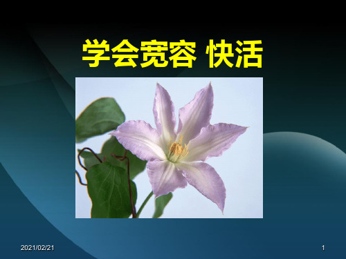 德育主题班会 《学会宽容 快乐生活》优质课件PPT