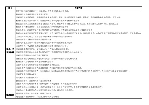 三甲评审检查内容分类汇总(病理科)