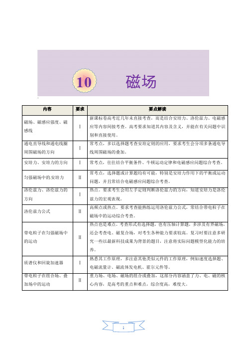 2020年高中物理讲义(第10章)-磁场(附详解)